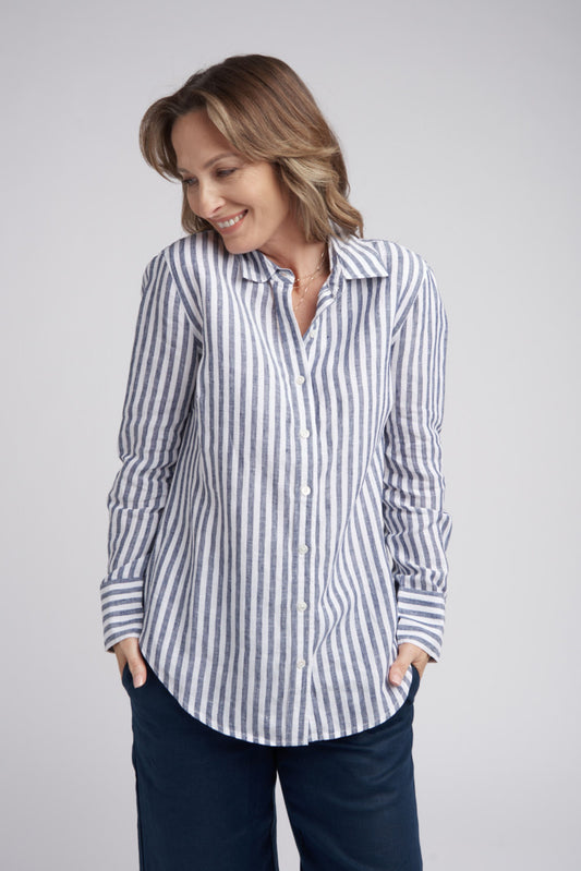 Casual Stripe Linen Shirt (4353-177-W24)