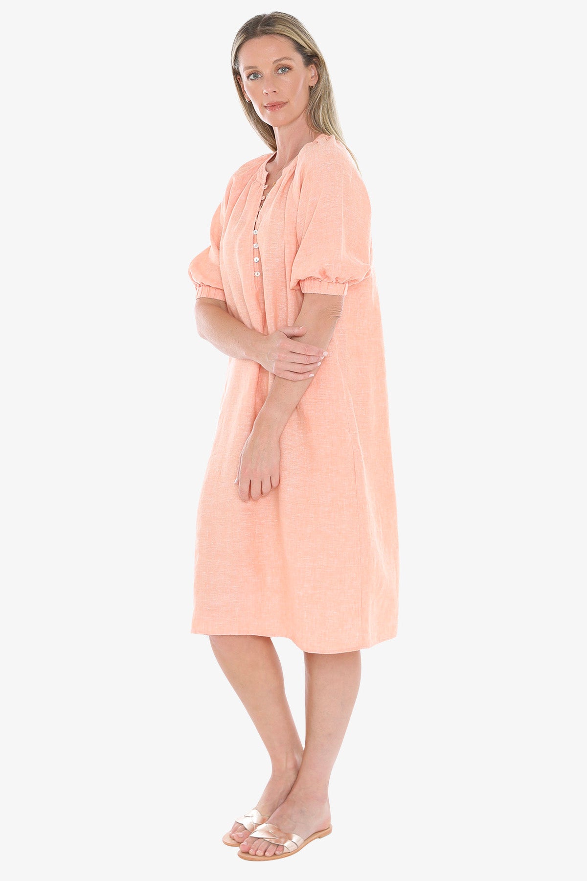 Button Neck Dress (596J2010)