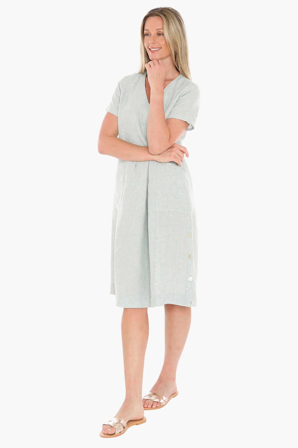 Side Button Dress (596J5027)