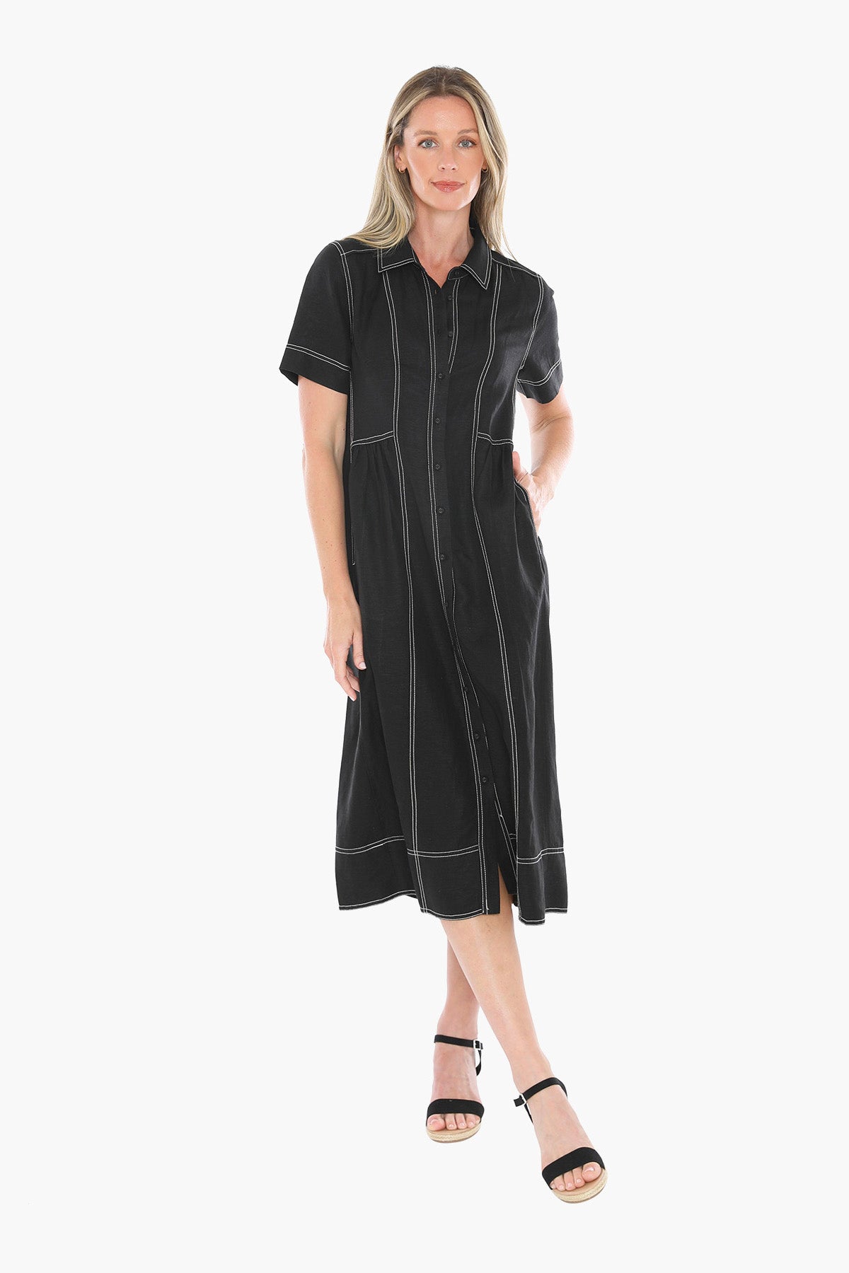 Contrast Stitch Dress (596J5100)