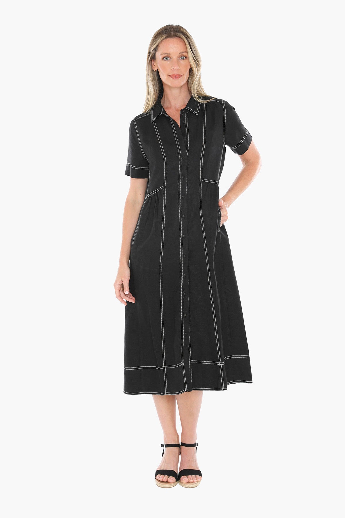 Contrast Stitch Dress (596J5100)