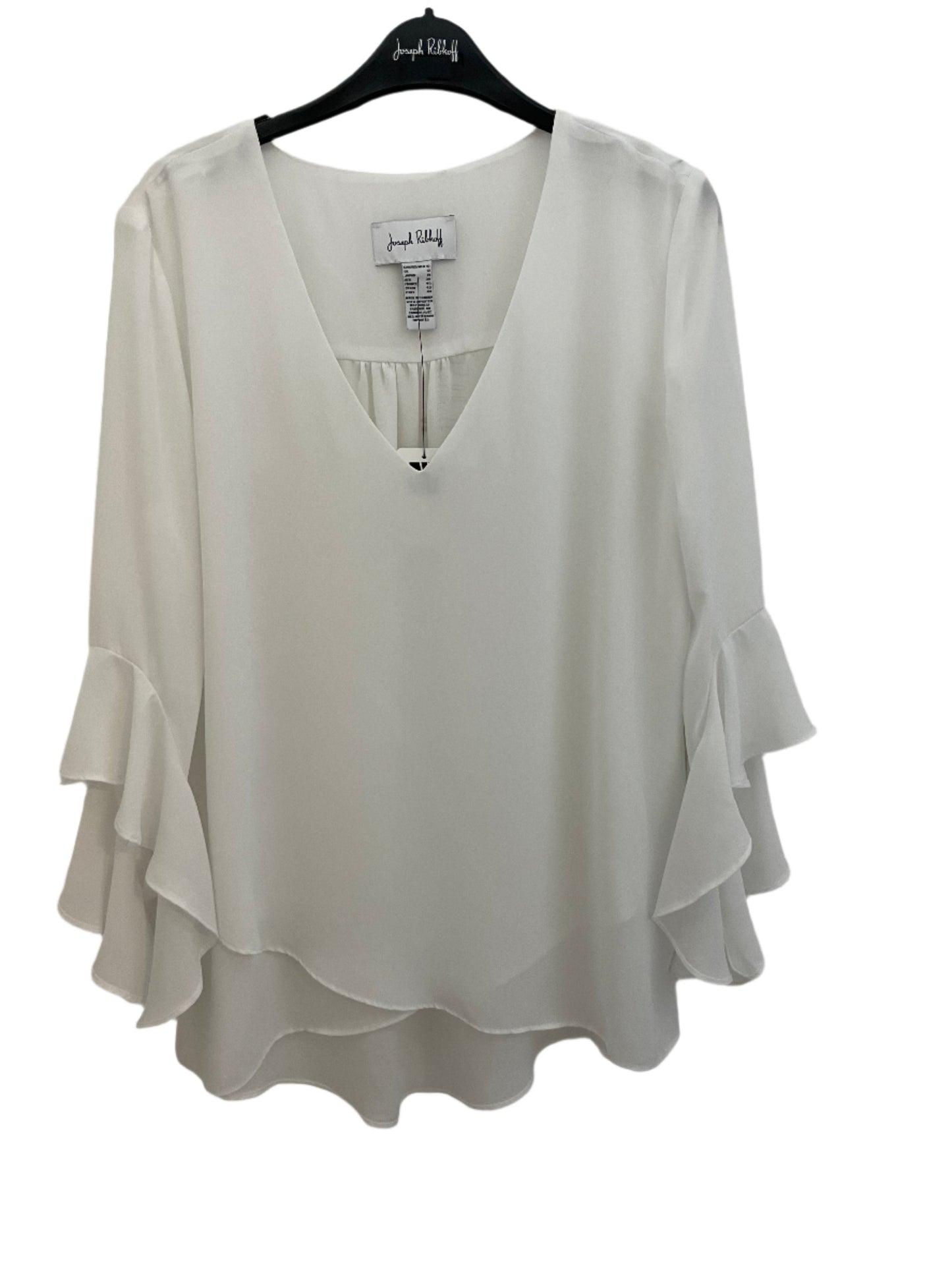 V-Neck Ruffle Sleeve Top (241283)