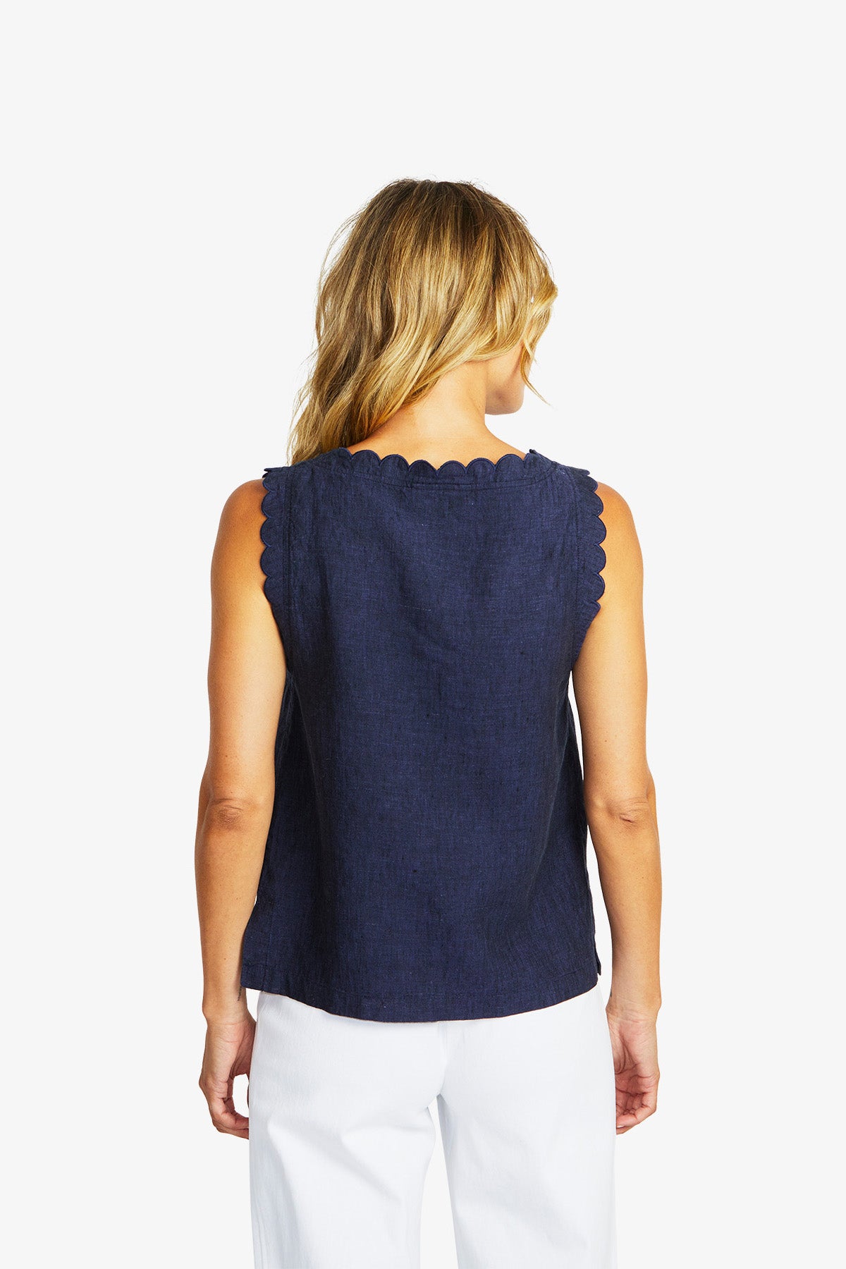 Lucy Linen Scallop Top (P595365)