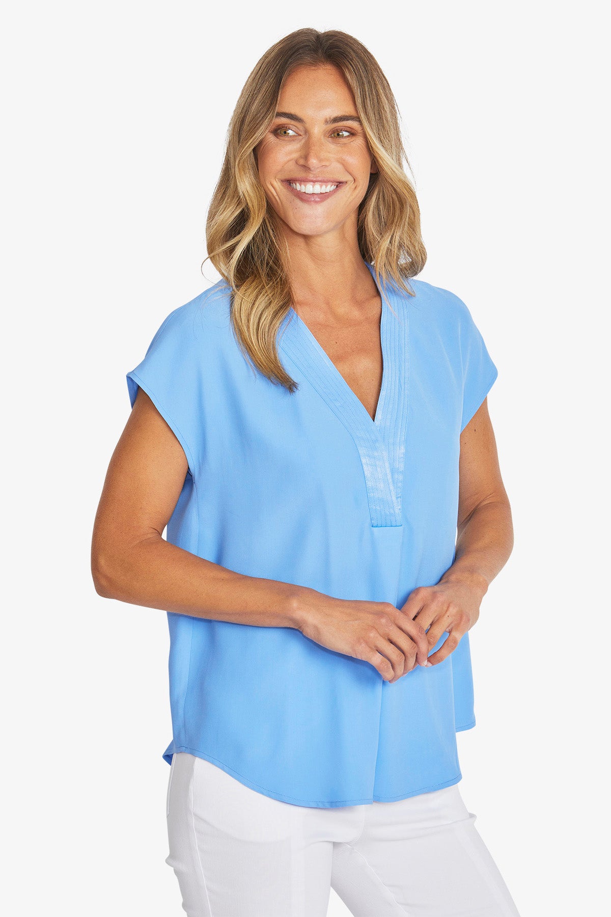 Kira Slinky V-Neck Top (P595357)