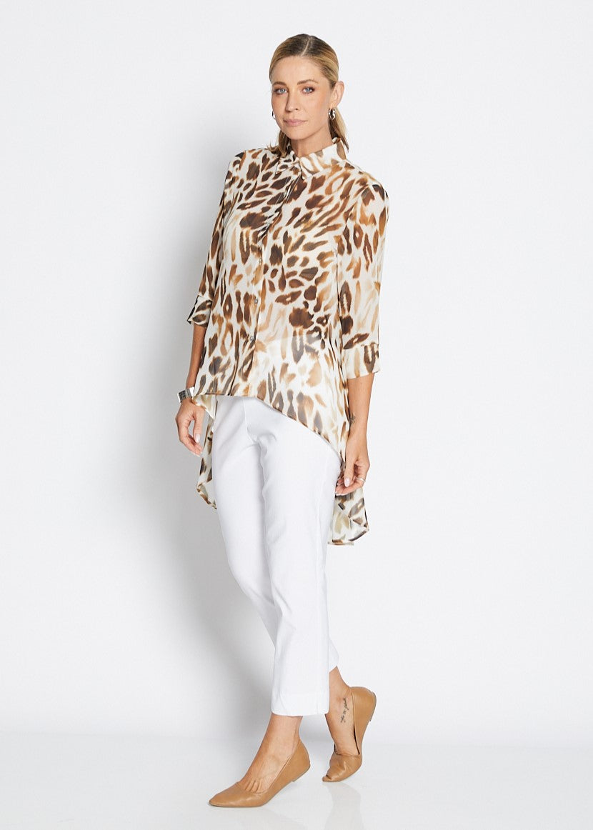 Aurelia Vintage Chiffon Hi Lo Blouse (Aurella)