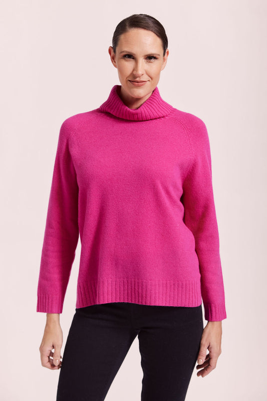 Luxe Roll Neck Sweater With Button Back (SW1013)