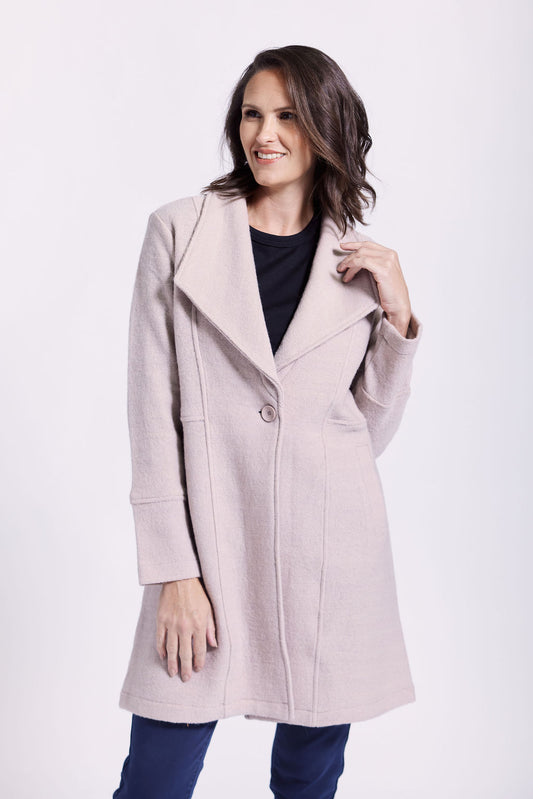 Boiled Wool long Line 1 Button Coat (SW966)