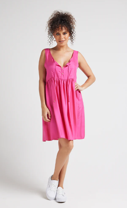 Carnation Silk Dress (19NB048)