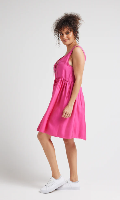 Carnation Silk Dress (19NB048)