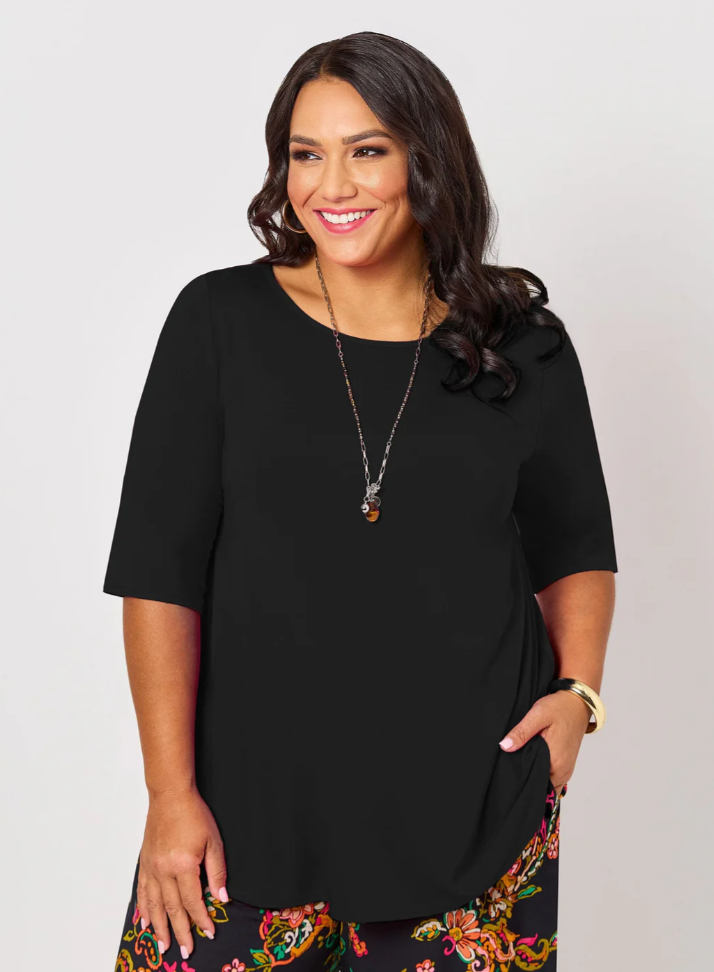 Basic 3/4 Sleeve Plain Tee (1101)