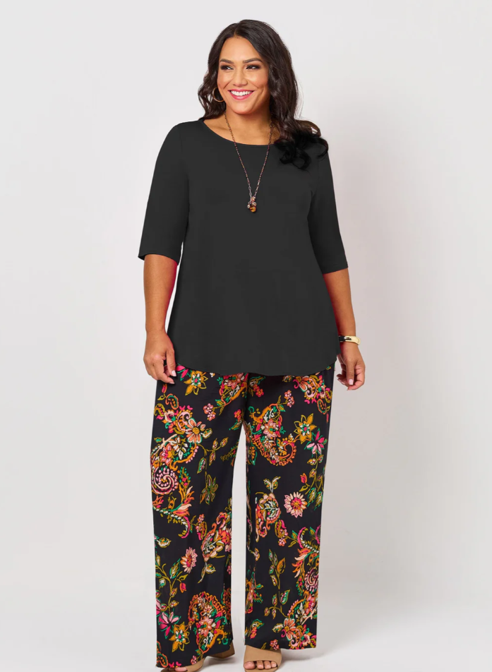 Basic 3/4 Sleeve Plain Tee (1101)