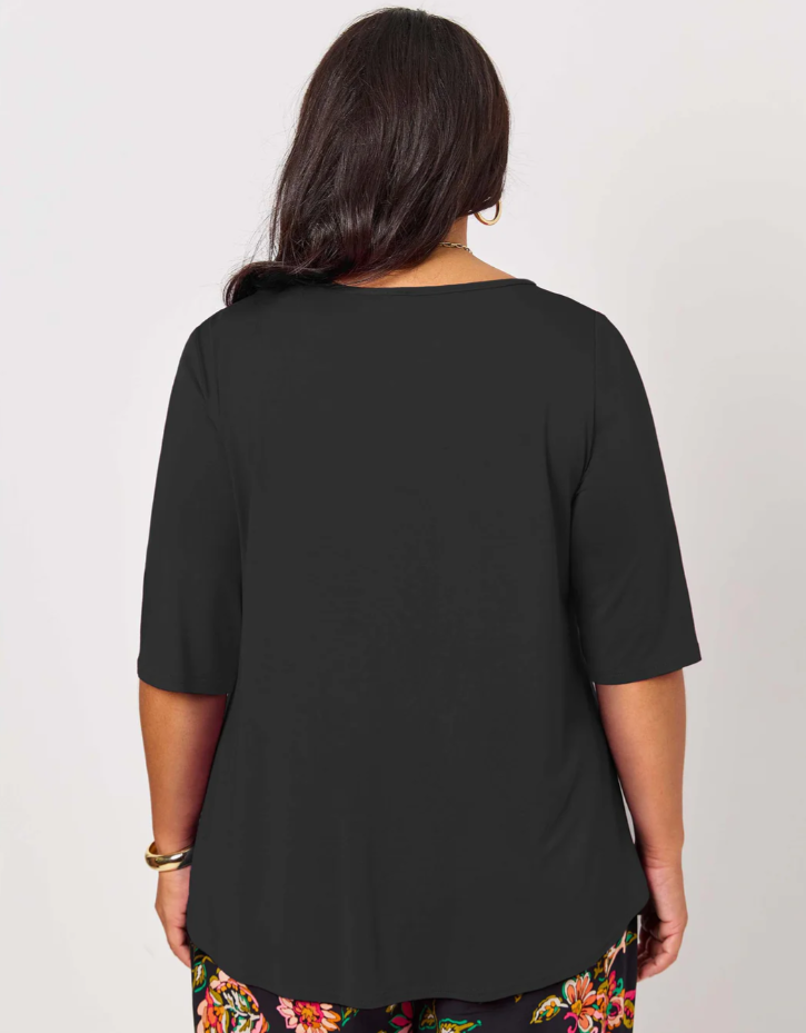 Basic 3/4 Sleeve Plain Tee (1101)