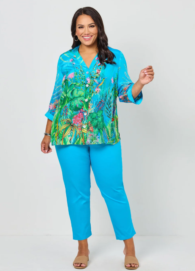 Sienna Print Button Thru Top (641078)