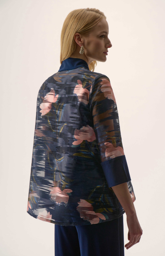 Signature | Jacquard Organza Floral Print Swing Jacket (254729)