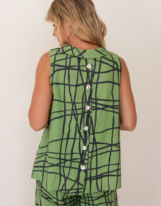 Cowl Neck Button Back Shell Top (SS401)