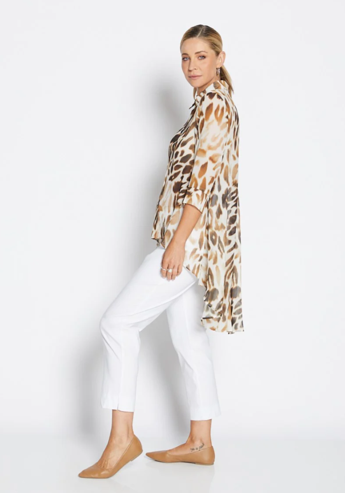 Aurelia Vintage Chiffon Hi Lo Blouse (Aurella)
