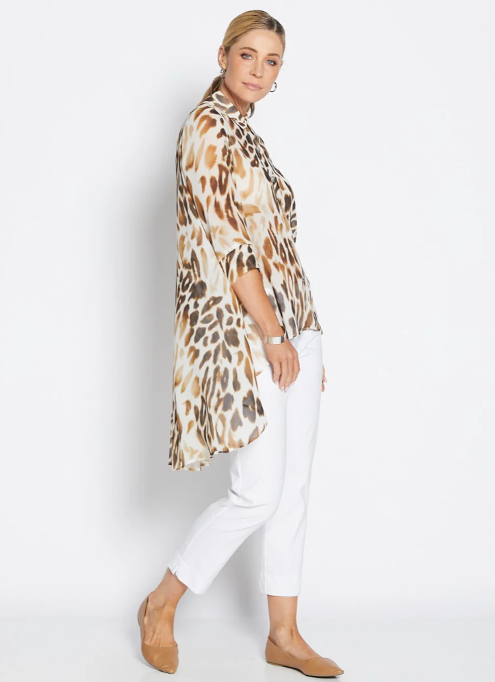 Aurelia Vintage Chiffon Hi Lo Blouse (Aurella)
