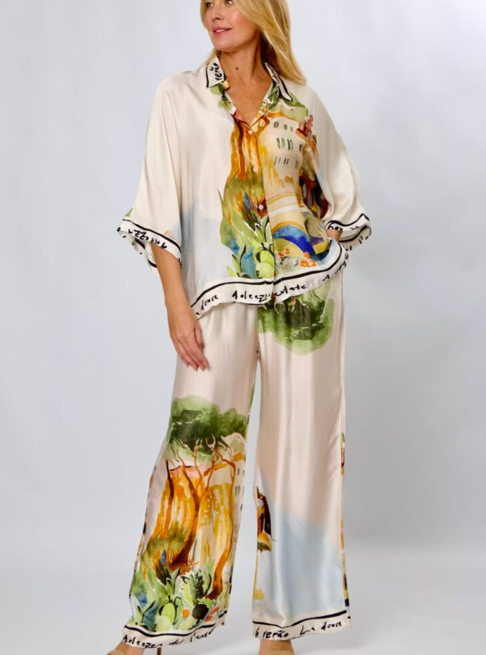 POSITANO PRINT WITH WRITING PANTS (LSP25-114C)