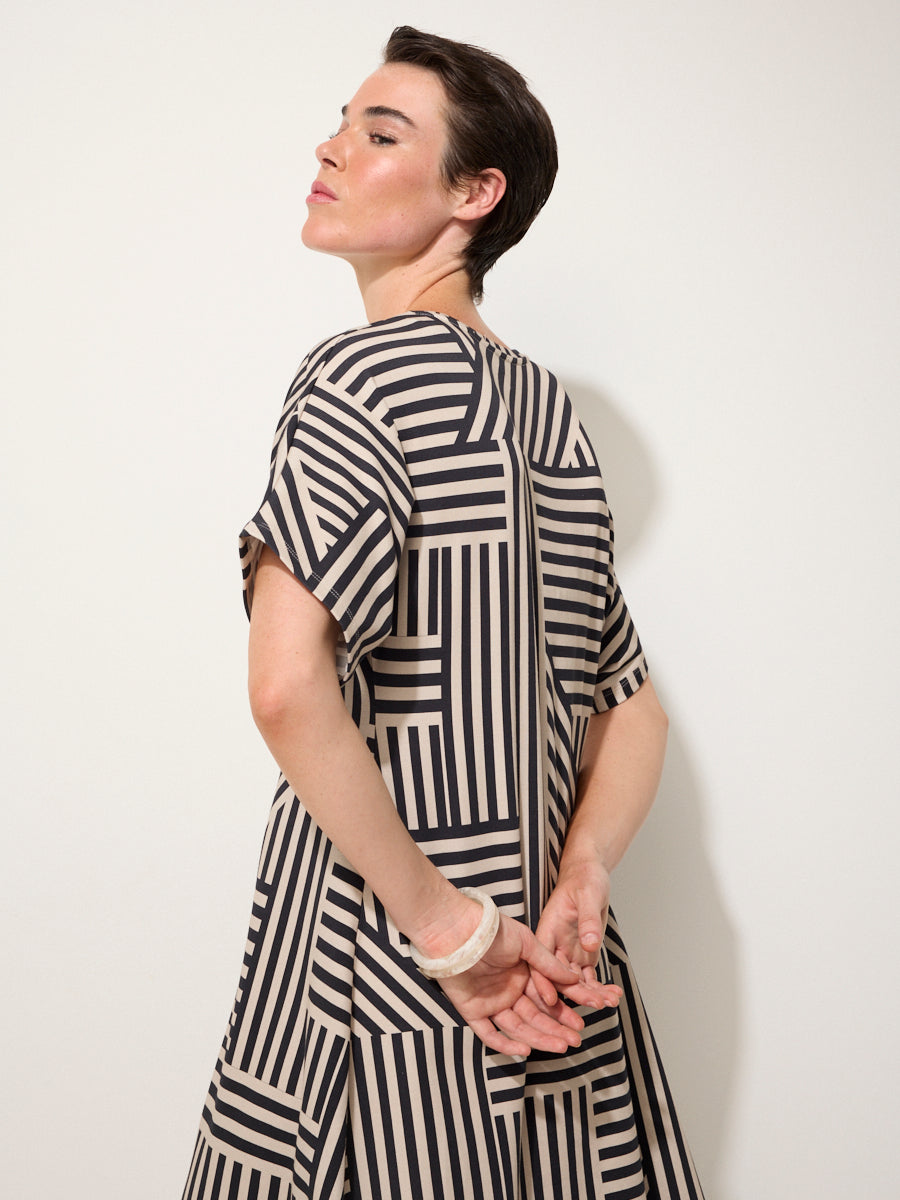 Spliced Stripe Dress (YTMP9341)