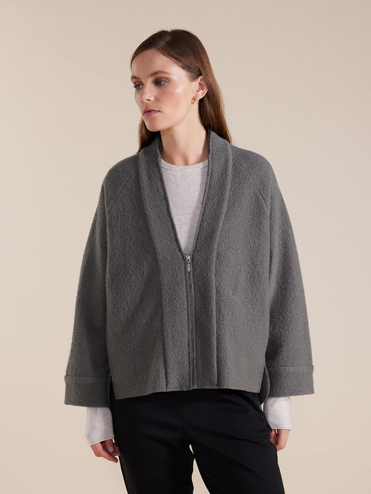 Long Sleeve Boiled Wool Jacket ( YTMW43521)