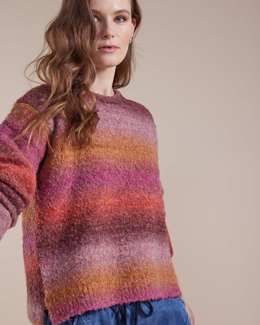 Long Sleeve Tonal Mix Sweater (YTMW43554)