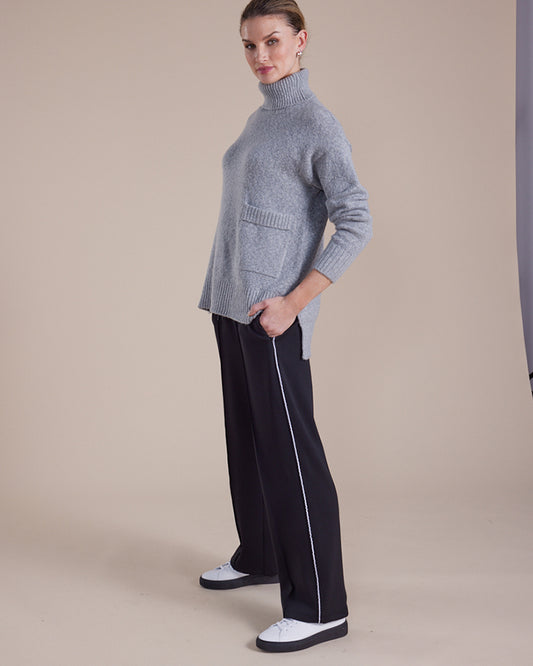 Longline Roll Neck Sweater (YTMW43562)