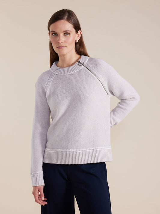 Long Sleeve Zip Seam Sweater (YTMW43570)
