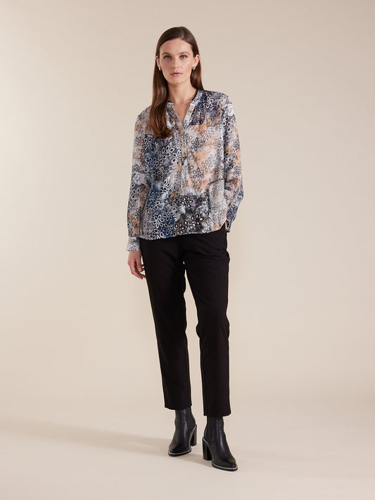 Long Sleeve Etched Floral Top (YTMW44623)