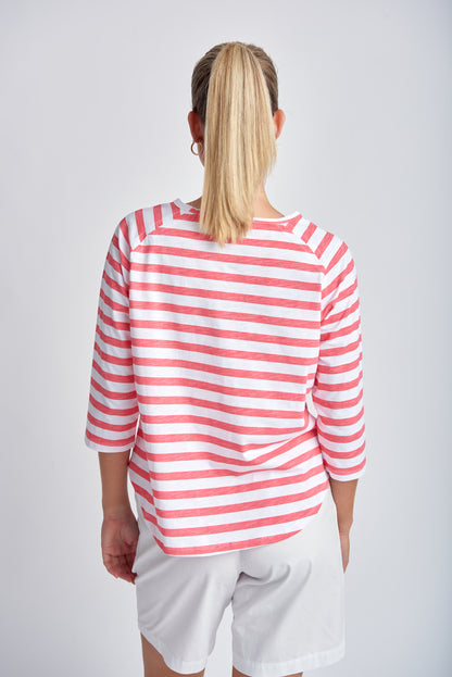 Stripe Raglan 3/4 Sleeve Tee (3275-12-S24)