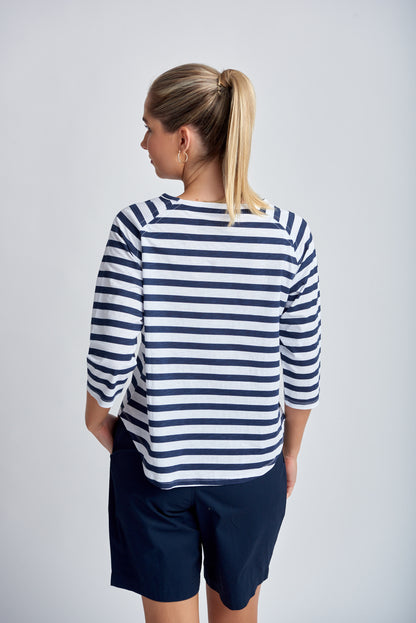 Stripe Raglan 3/4 Sleeve Tee (3275-12-S24)