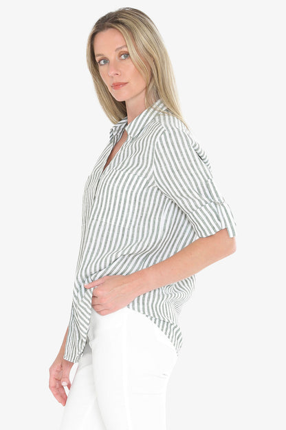 Stripe Linen Shirt (596J3093)