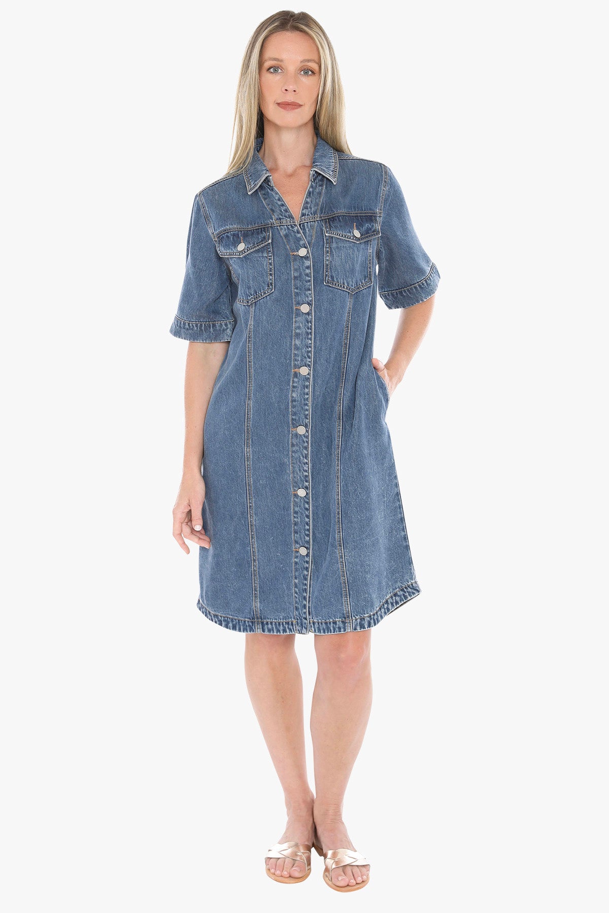 Soft Denim S/S Dress (596J5129)