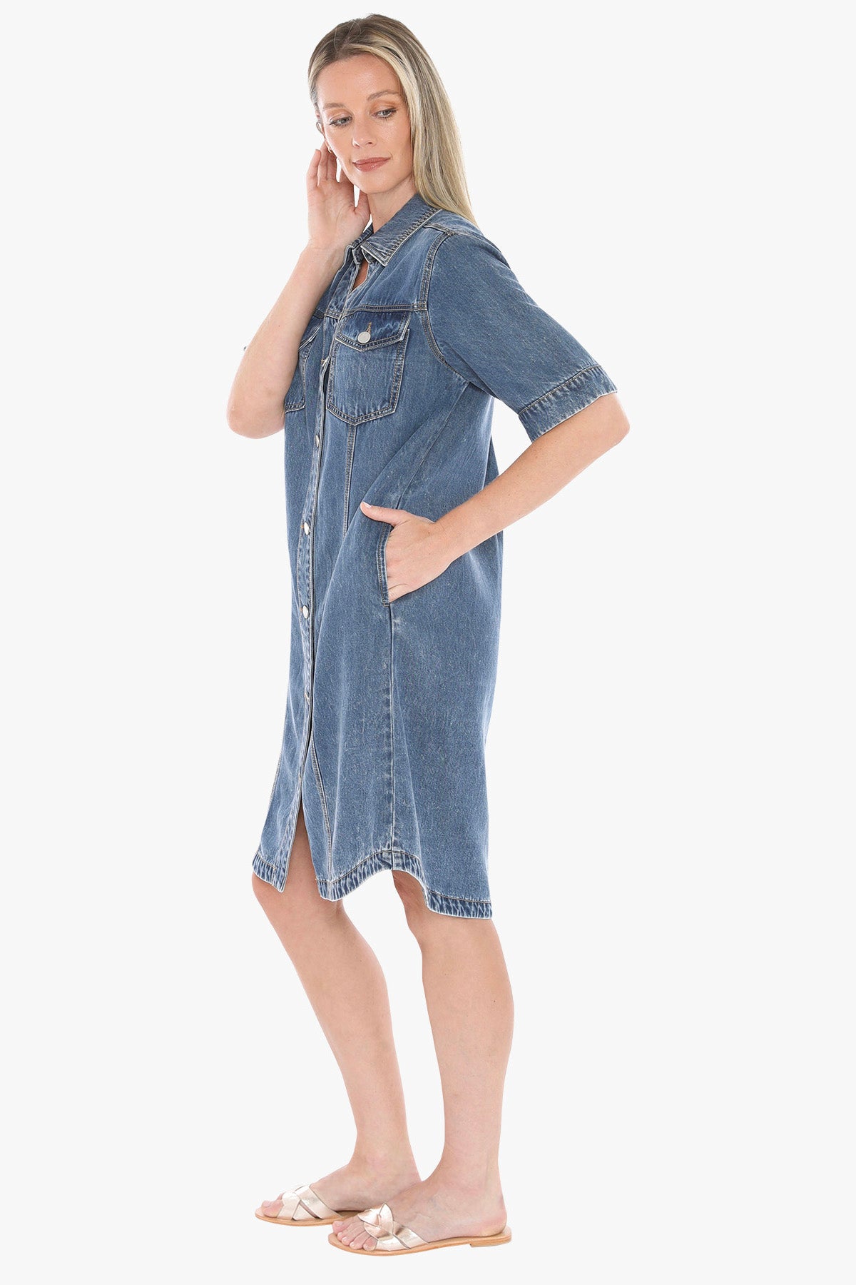 Soft Denim S/S Dress (596J5129)