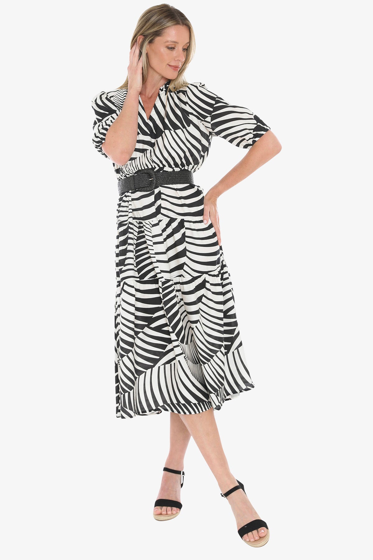Abstract Fern Dress (596J5178)