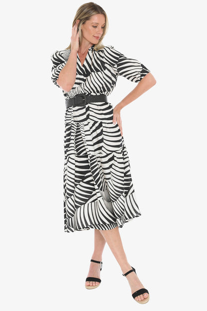 Abstract Fern Dress (596J5178)