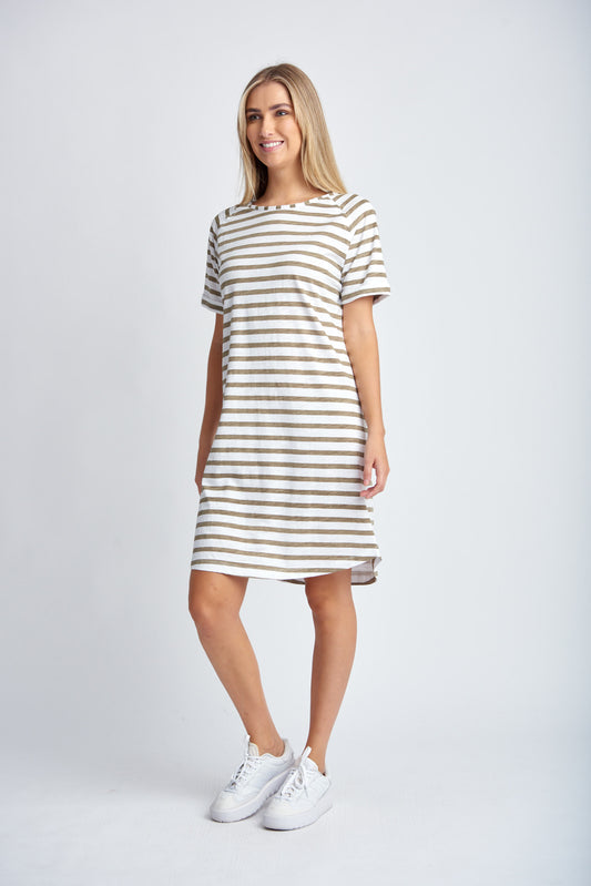 Stripe Raglan Sleeve Dress (C1625-26-S24)