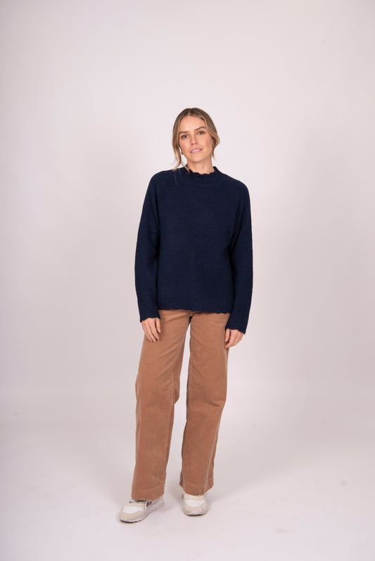Pointelle Rib Trim Pullover (FK5025)