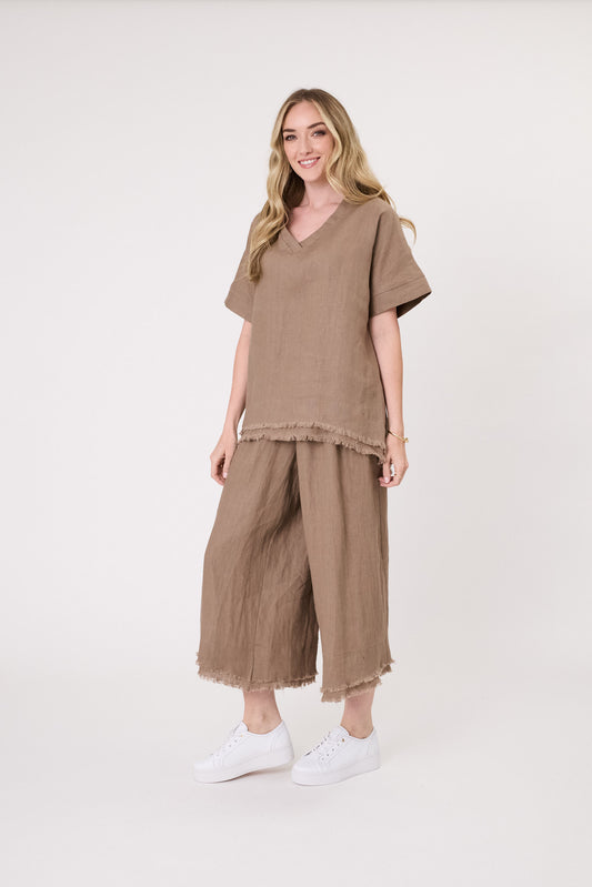 Carola Linen Top (271LTDSS25)