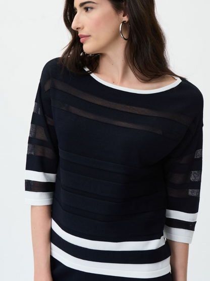 Striped Boat Neck Top (231937)