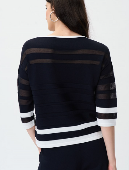 Striped Boat Neck Top (231937)