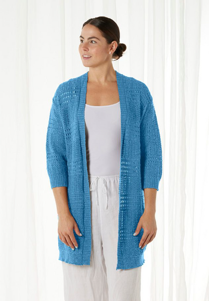 Crochet Look Longline Cardigan (BL3215)