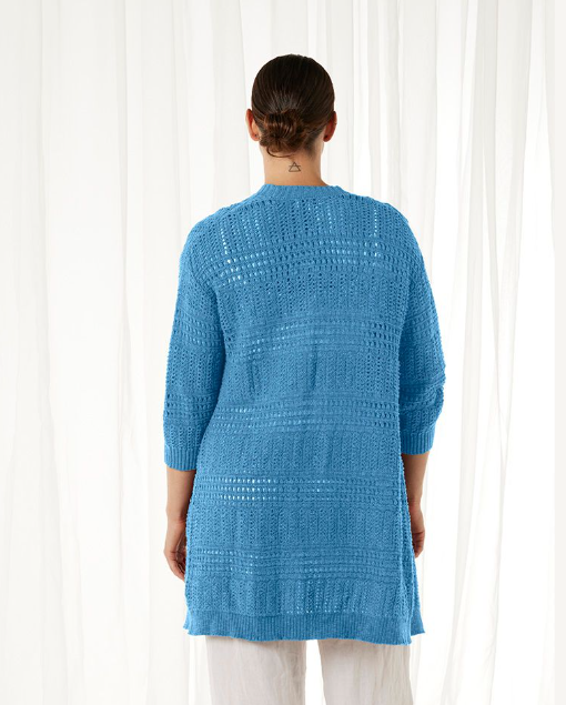 Crochet Look Longline Cardigan (BL3215)