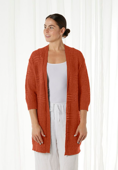 Crochet Look Longline Cardigan (BL3215)