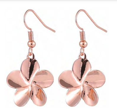 Rose Gold Flower Earrings (DE14)