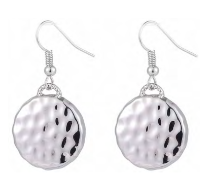 Silver Round Plate Earrings (BE15)