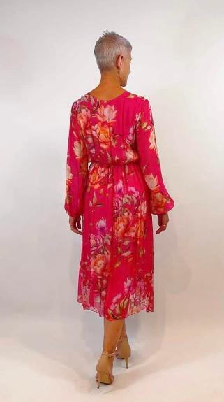 CROSS OVER NECKLINE THREE LAYERS DRESS (LSD21-901-196)