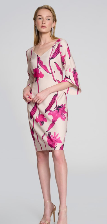 Woven Twill Floral Print Sheath Dress (242733)