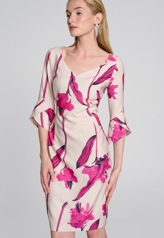 Woven Twill Floral Print Sheath Dress (242733)