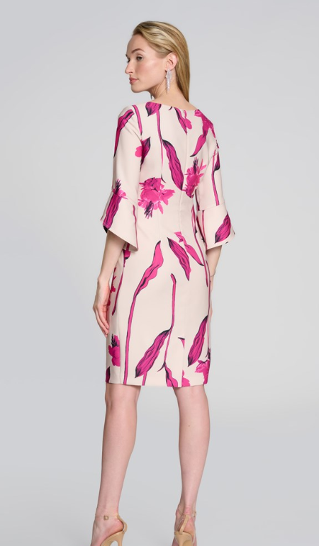 Woven Twill Floral Print Sheath Dress (242733)