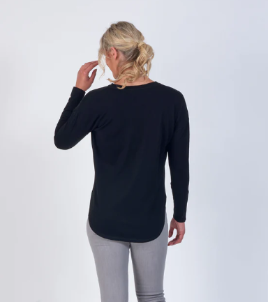 Merino Round Neck Top with Dome Cuff Detail (4432)